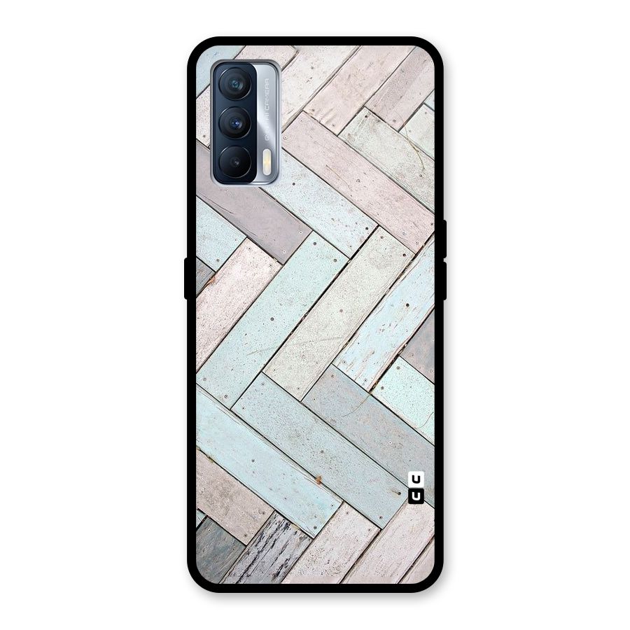 Wooden ZigZag Design Glass Back Case for Realme X7