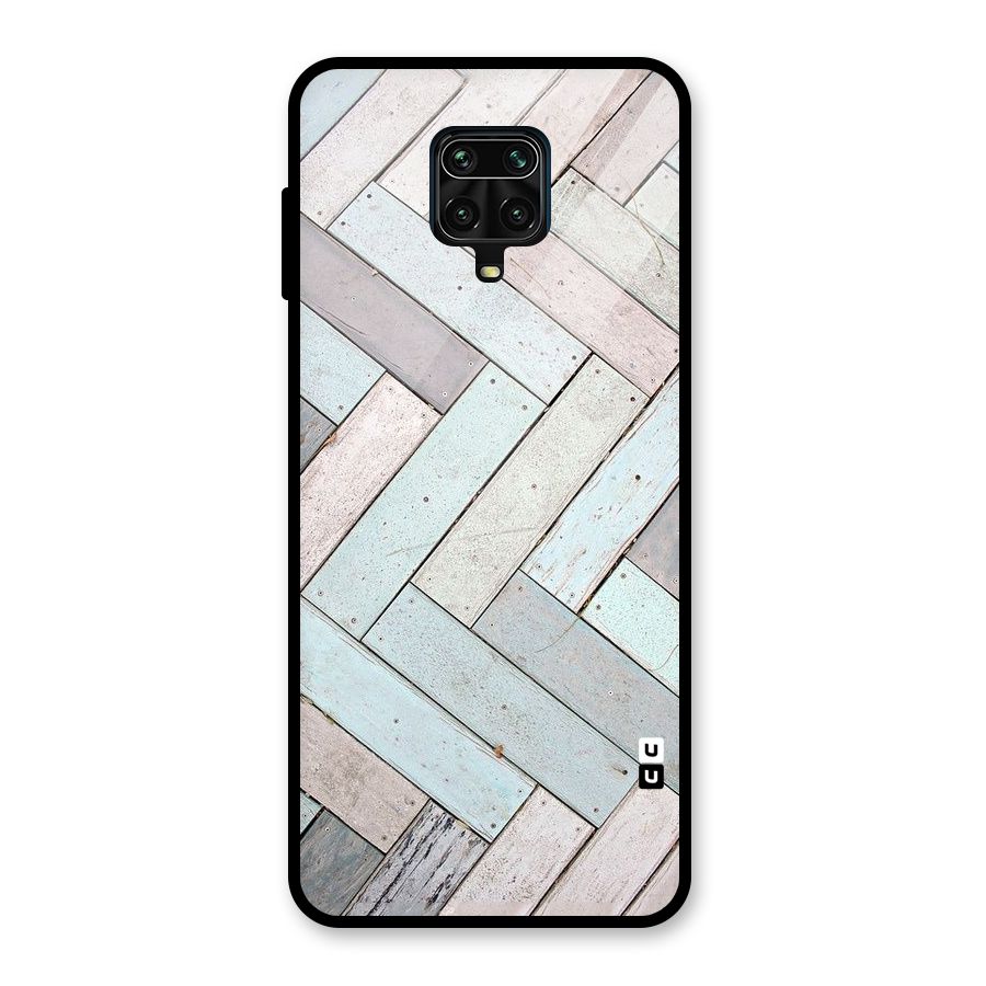 Wooden ZigZag Design Glass Back Case for Redmi Note 10 Lite