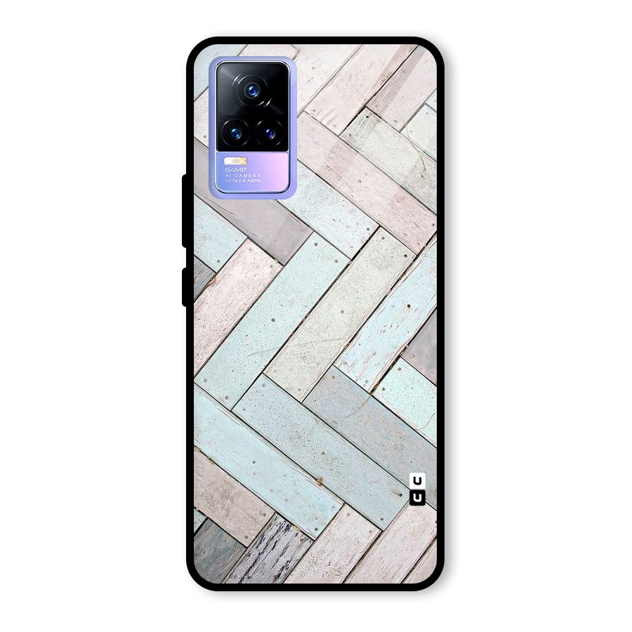 Wooden ZigZag Design Glass Back Case for Vivo Y73