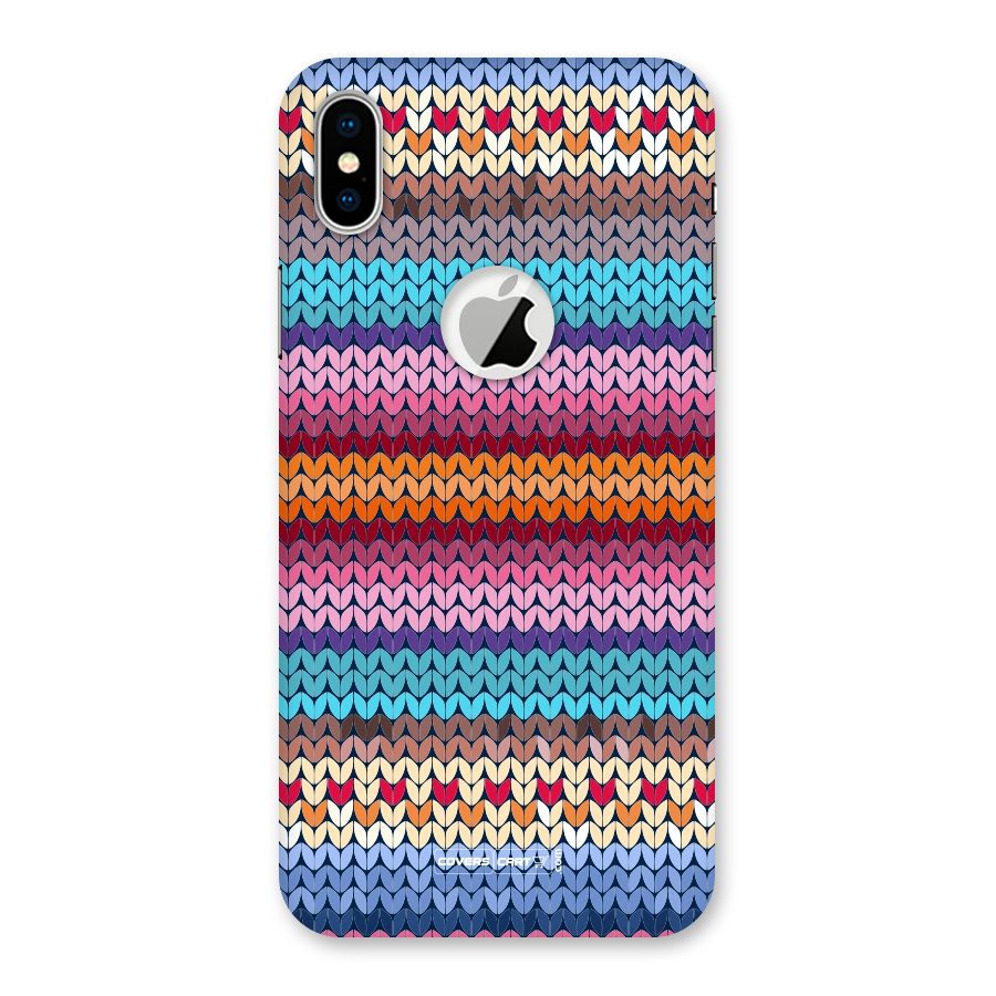 Woolen Back Case for iPhone X Logo Cut