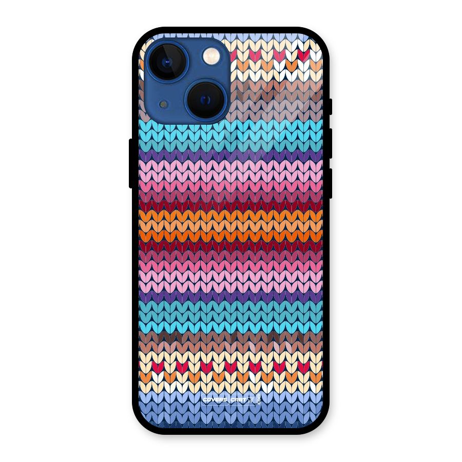 Woolen Glass Back Case for iPhone 13 Mini
