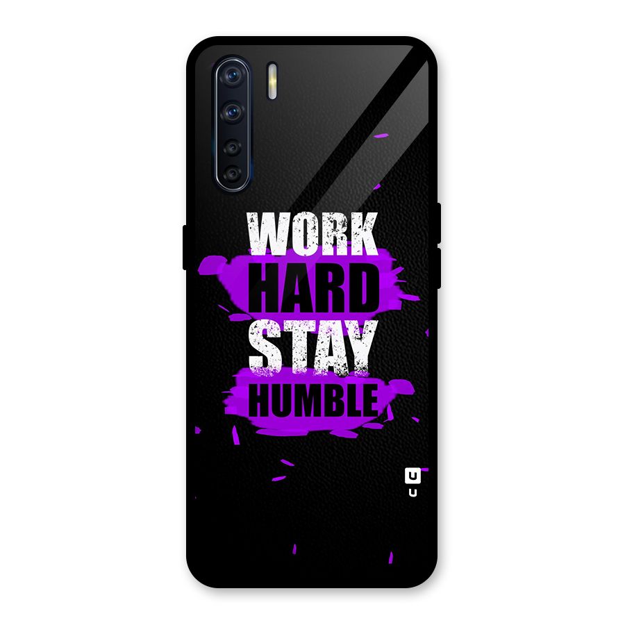 Work Hard Stay Humble Glass Back Case for Oppo F15