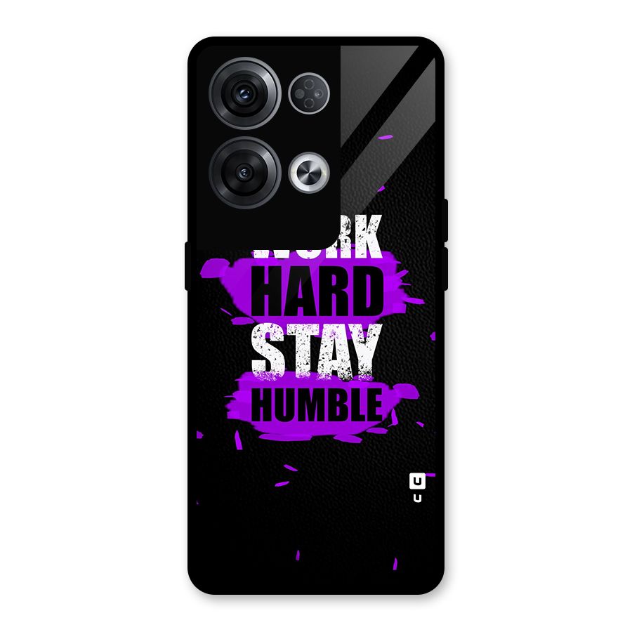 Work Hard Stay Humble Glass Back Case for Oppo Reno8 Pro 5G