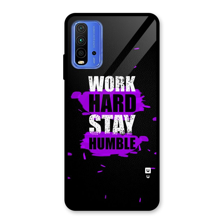 Work Hard Stay Humble Glass Back Case for Redmi 9 Power