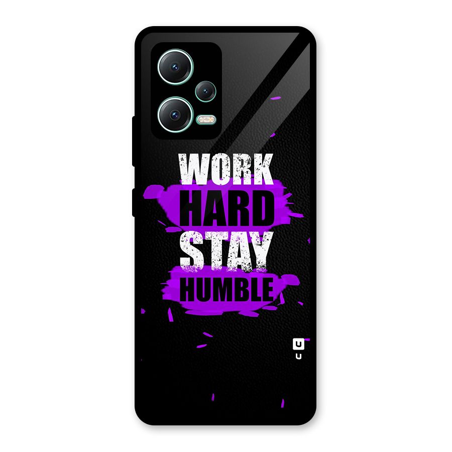 Work Hard Stay Humble Glass Back Case for Redmi Note 12 5G