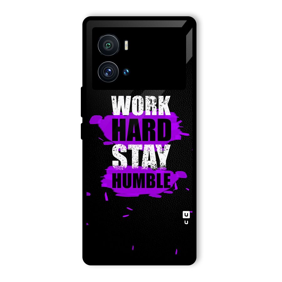 Work Hard Stay Humble Glass Back Case for Vivo iQOO 9 Pro