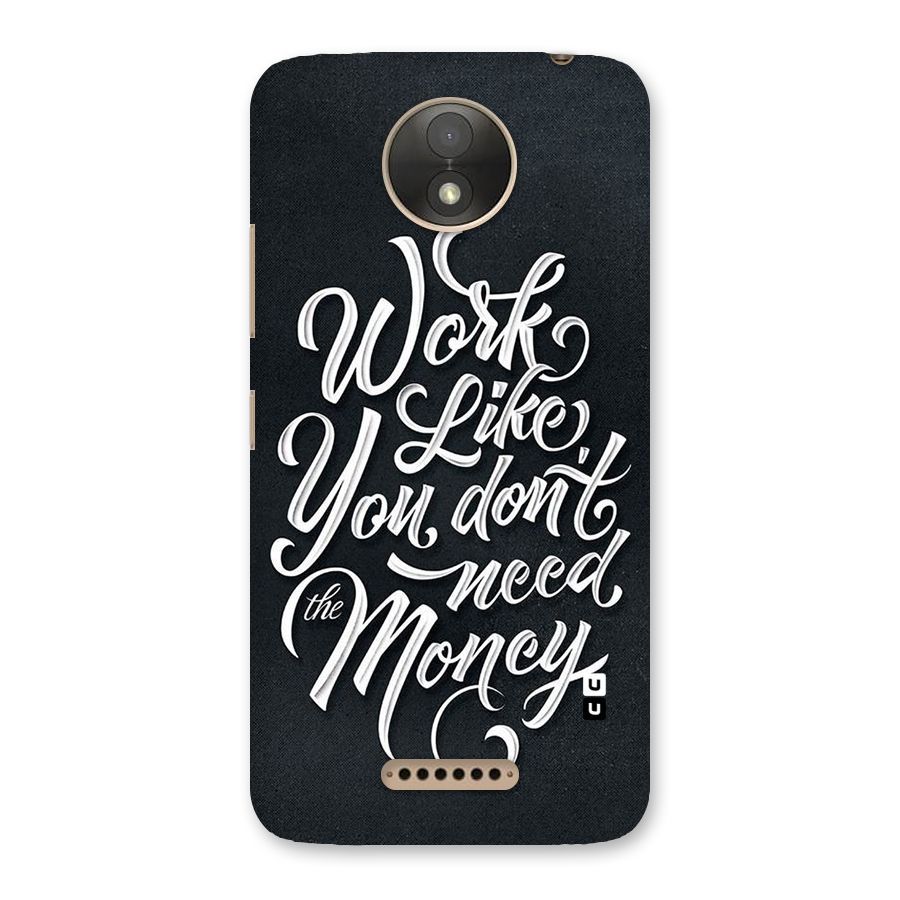 Work Like King Back Case for Moto C Plus