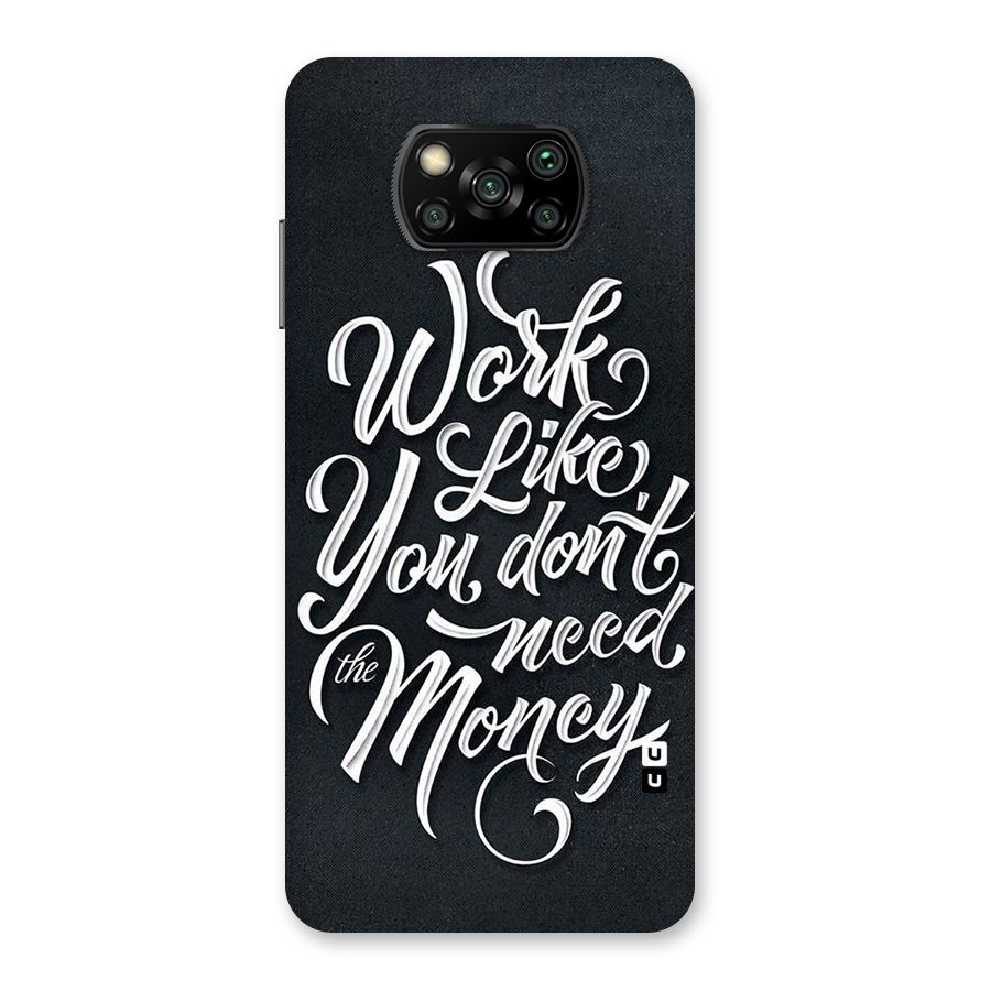 Work Like King Back Case for Poco X3