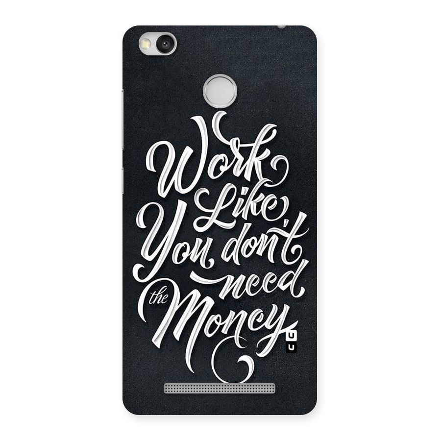 Work Like King Back Case for Redmi 3S Prime