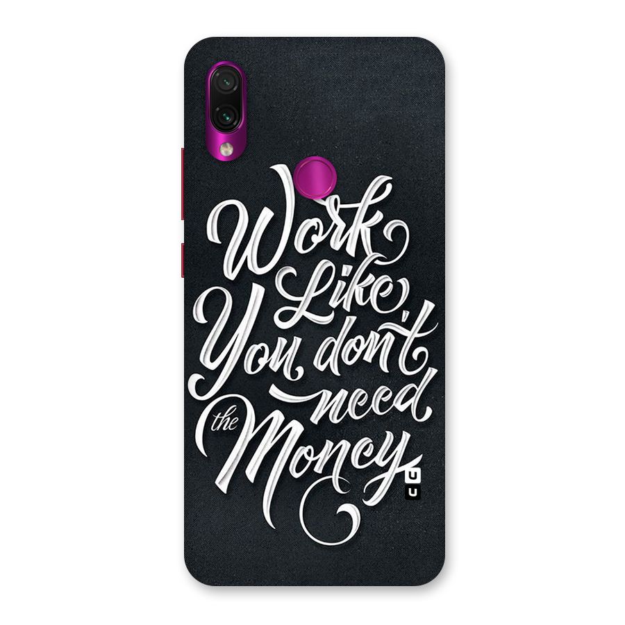 Work Like King Back Case for Redmi Note 7 Pro