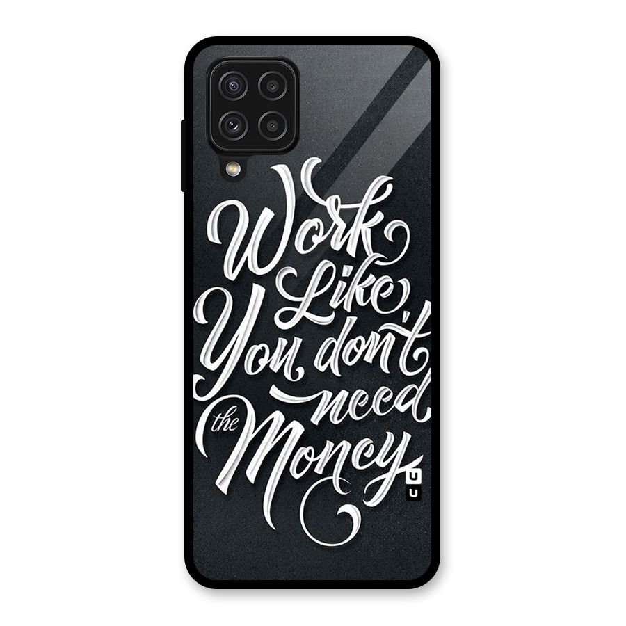Work Like King Glass Back Case for Galaxy A22 4G
