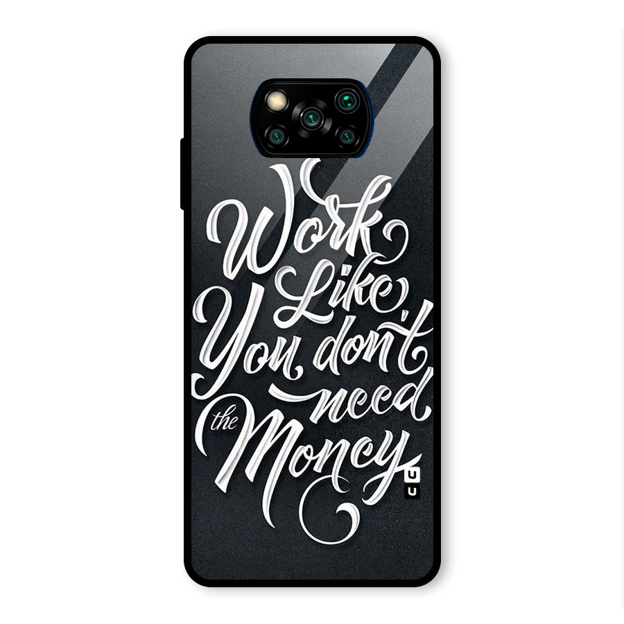 Work Like King Glass Back Case for Poco X3 Pro
