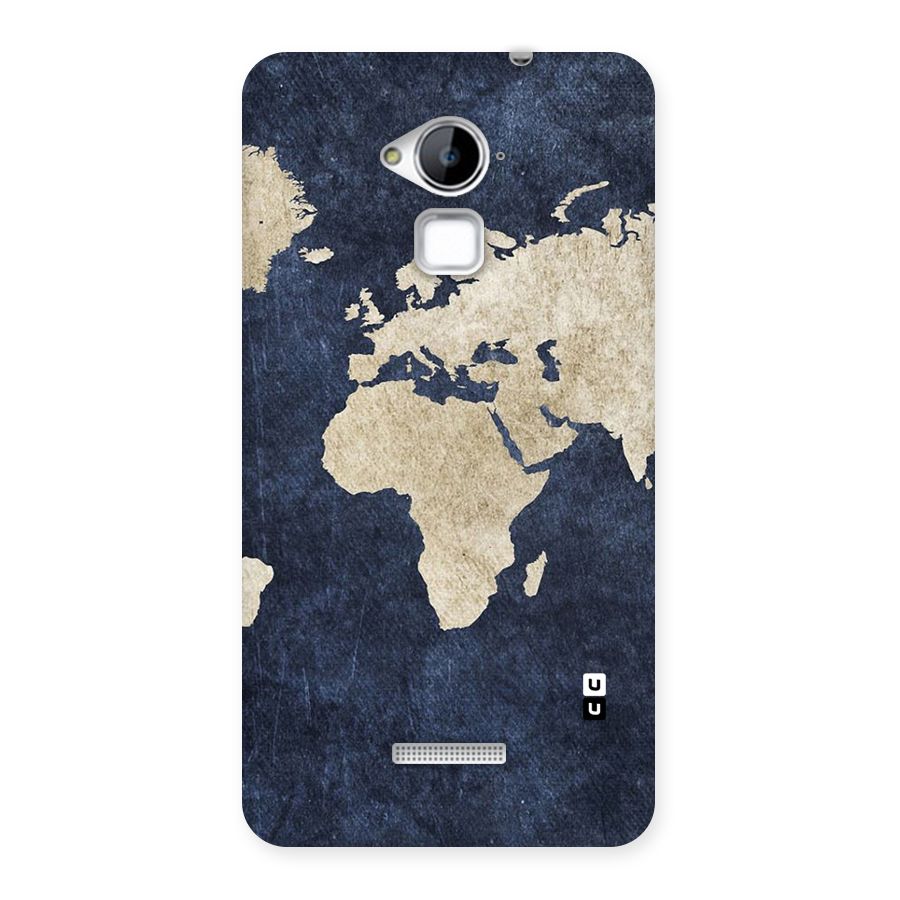 World Map Blue Gold Back Case for Coolpad Note 3