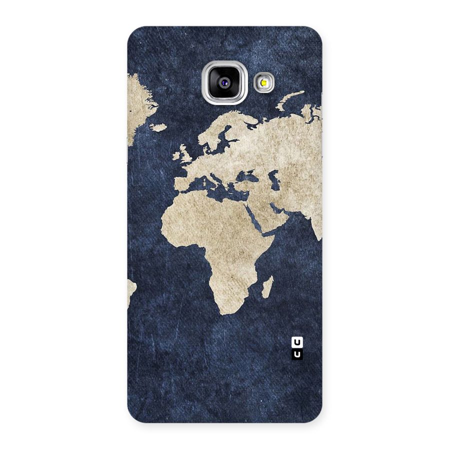 World Map Blue Gold Back Case for Galaxy A5 2016