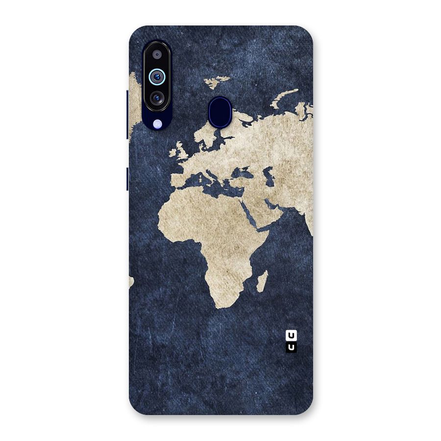 World Map Blue Gold Back Case for Galaxy A60