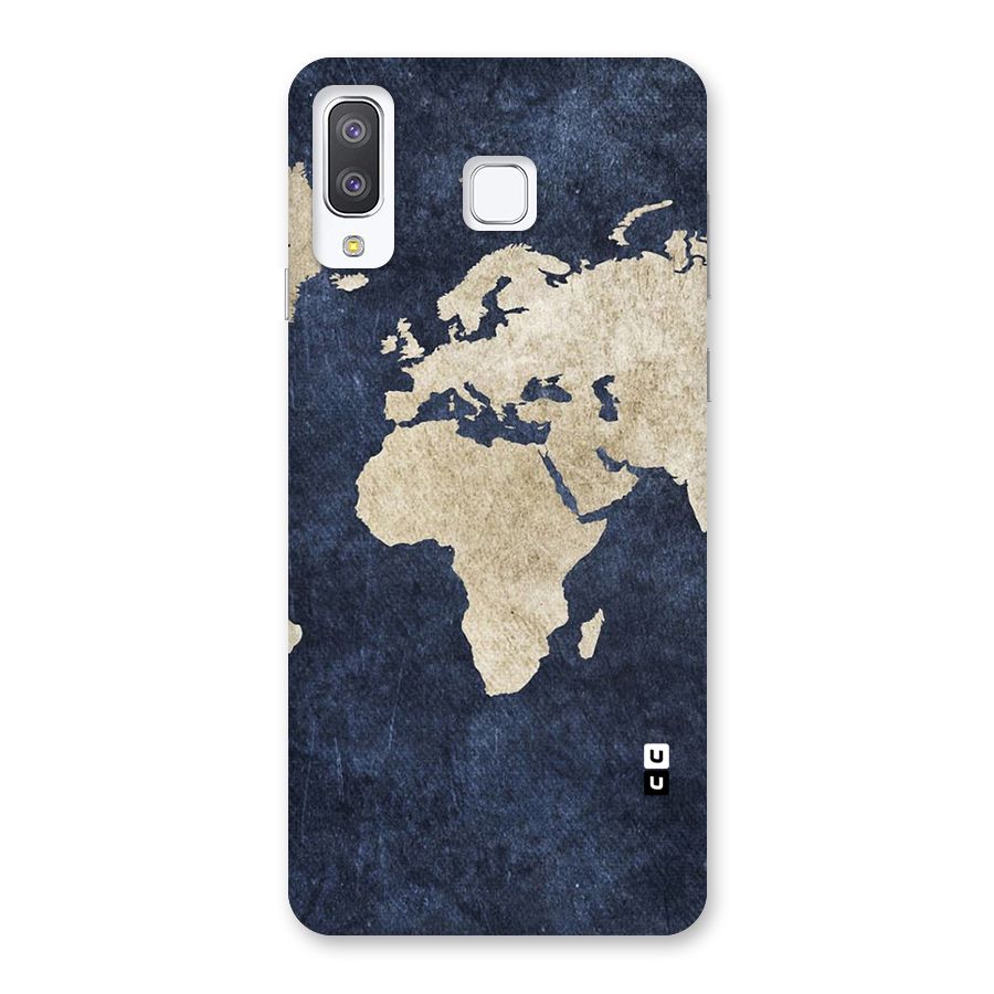 World Map Blue Gold Back Case for Galaxy A8 Star