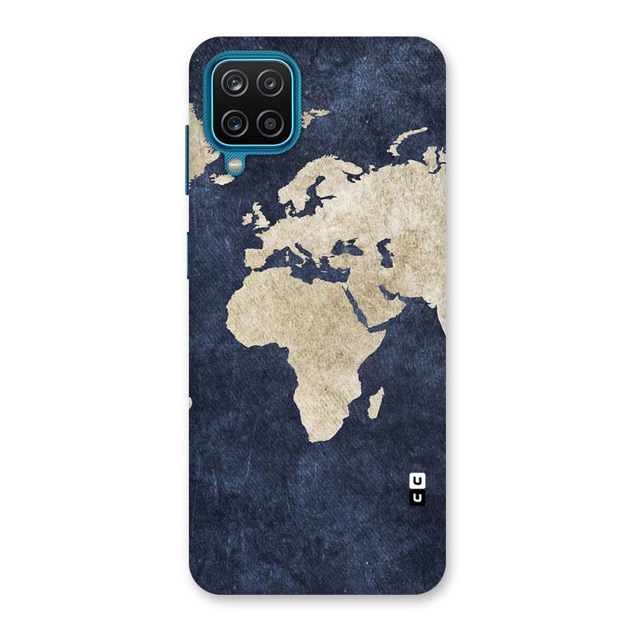 World Map Blue Gold Back Case for Galaxy F12