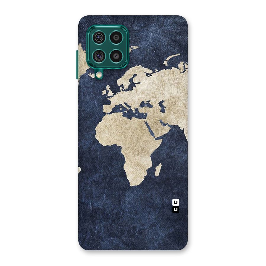 World Map Blue Gold Back Case for Galaxy F62