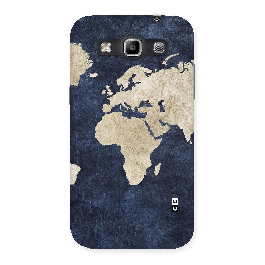 World Map Blue Gold Back Case for Galaxy Grand Quattro