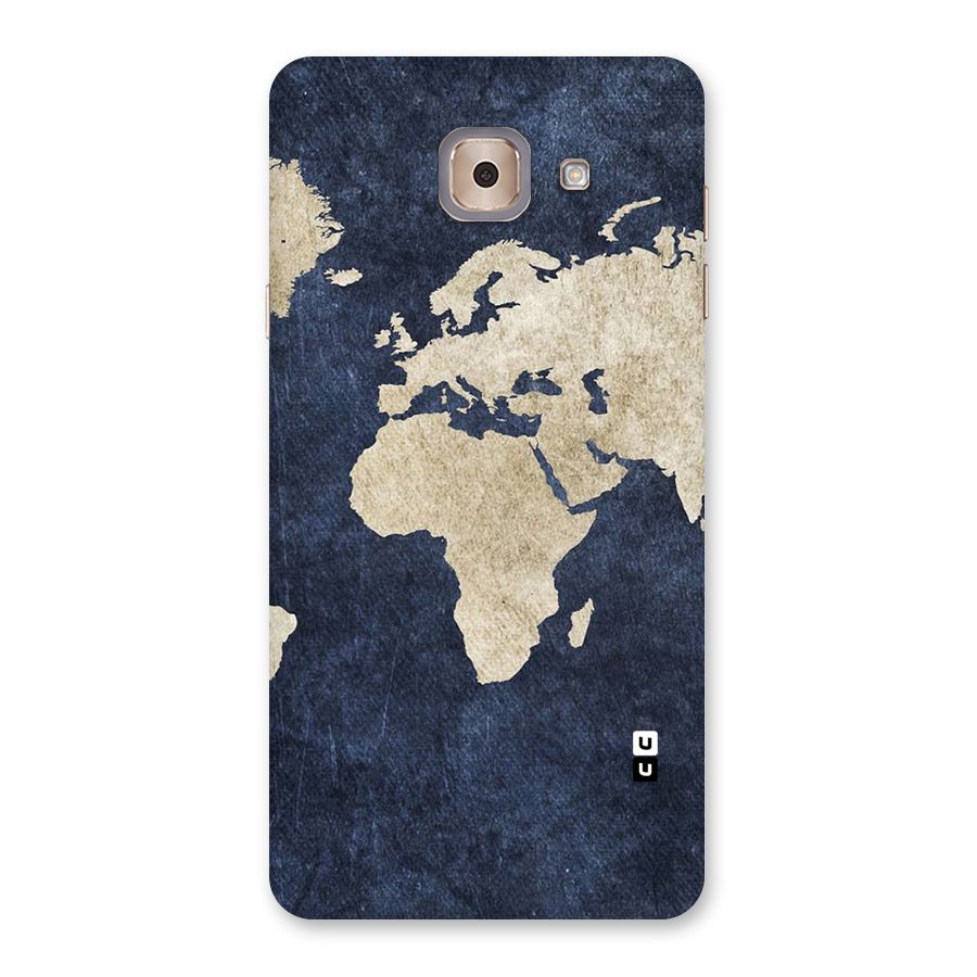World Map Blue Gold Back Case for Galaxy J7 Max