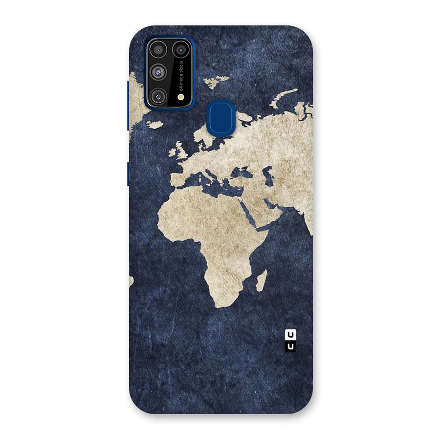 World Map Blue Gold Back Case for Galaxy M31