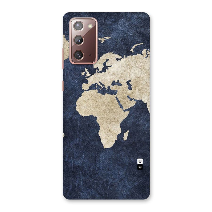 World Map Blue Gold Back Case for Galaxy Note 20
