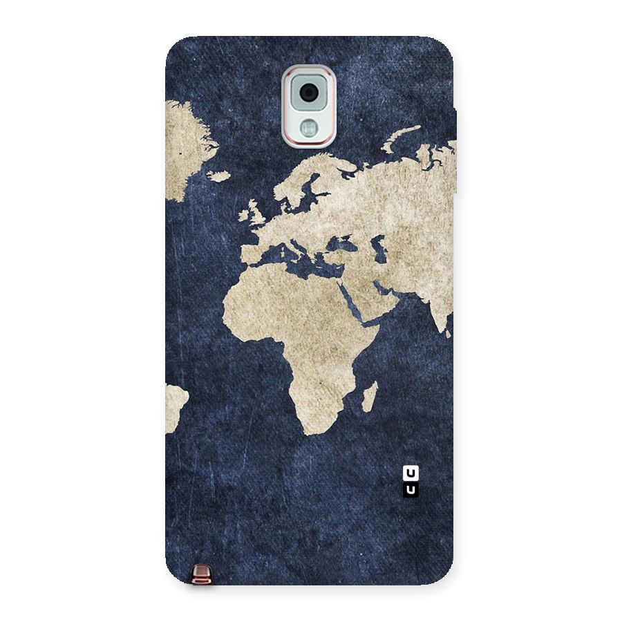 World Map Blue Gold Back Case for Galaxy Note 3