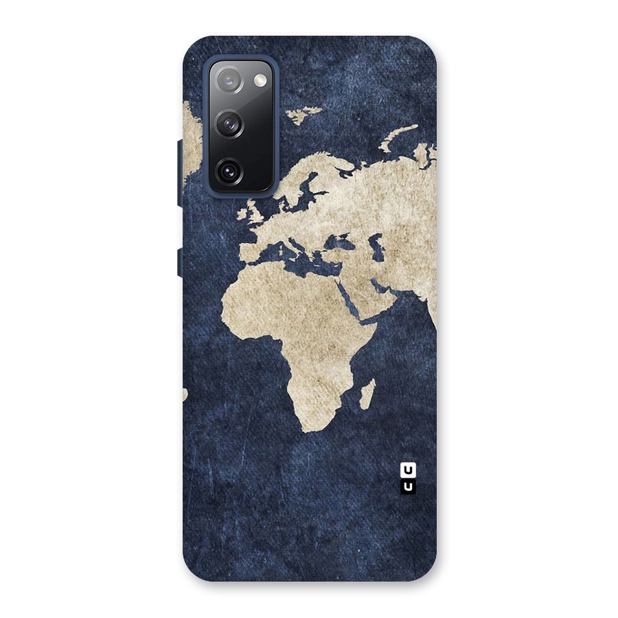 World Map Blue Gold Back Case for Galaxy S20 FE