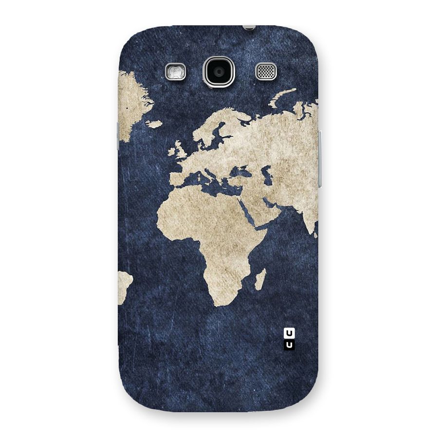 World Map Blue Gold Back Case for Galaxy S3