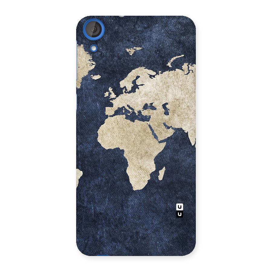World Map Blue Gold Back Case for HTC Desire 820s