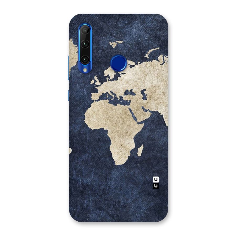 World Map Blue Gold Back Case for Honor 20i