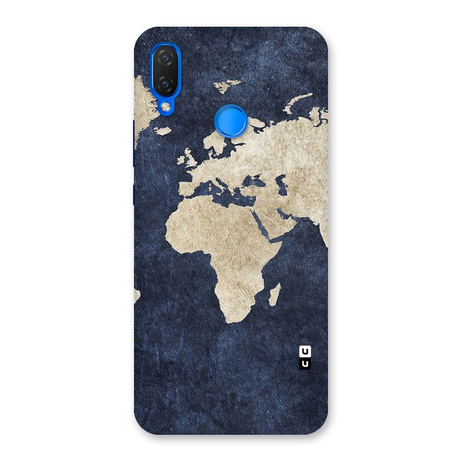 World Map Blue Gold Back Case for Huawei Nova 3i