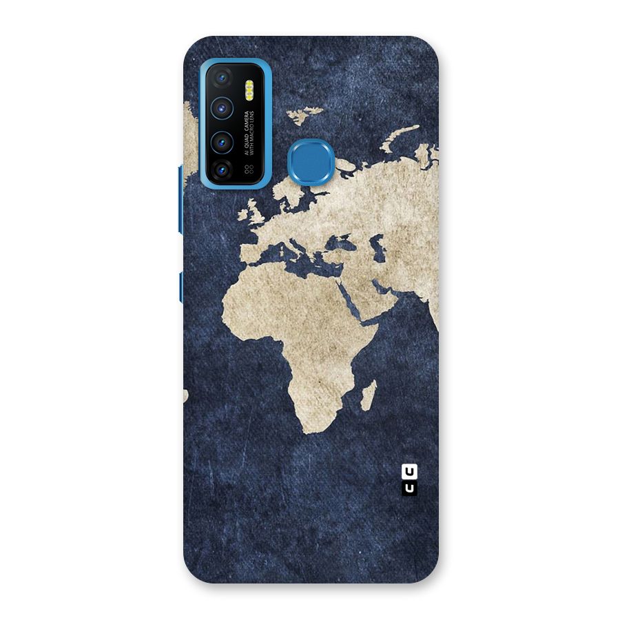 World Map Blue Gold Back Case for Infinix Hot 9