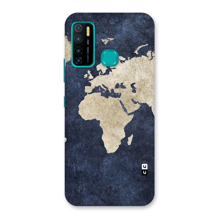 World Map Blue Gold Back Case for Infinix Hot 9 Pro