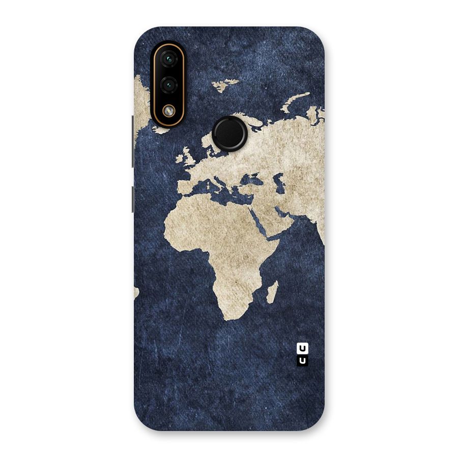 World Map Blue Gold Back Case for Lenovo A6 Note