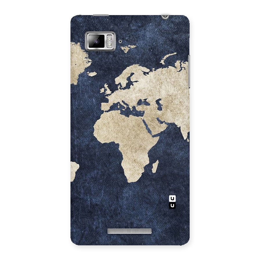 World Map Blue Gold Back Case for Lenovo Vibe Z K910