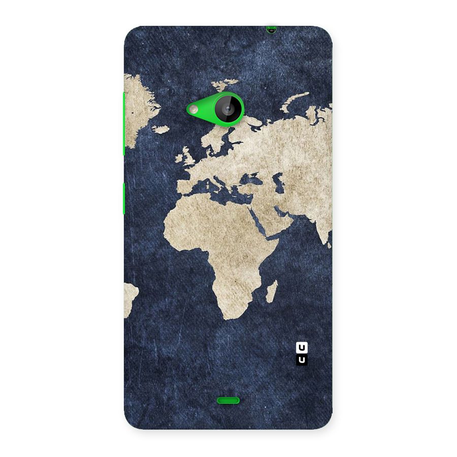 World Map Blue Gold Back Case for Lumia 535