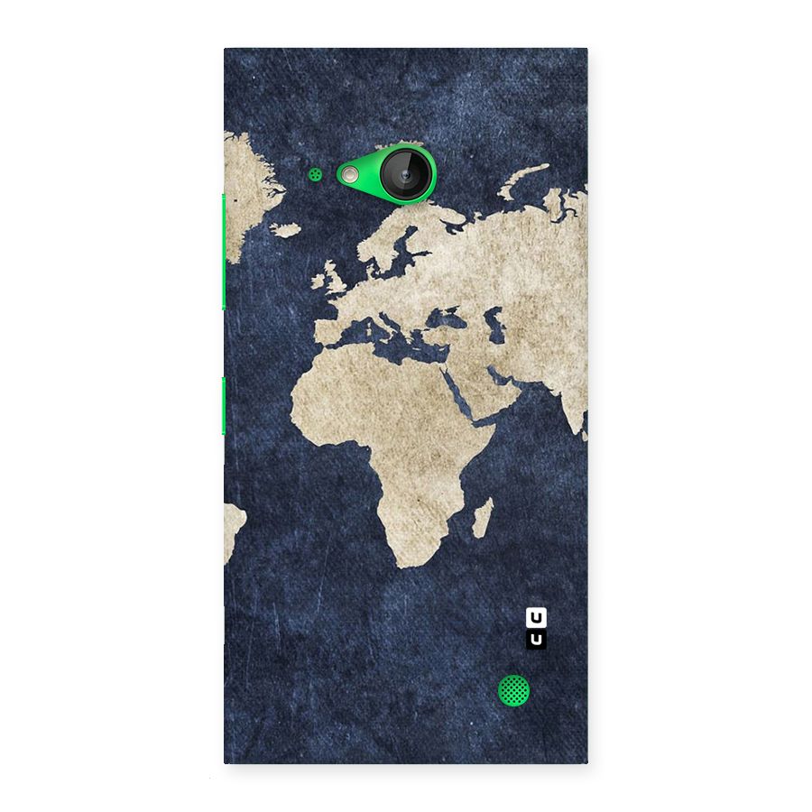 World Map Blue Gold Back Case for Lumia 730