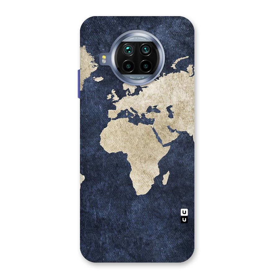 World Map Blue Gold Back Case for Mi 10i