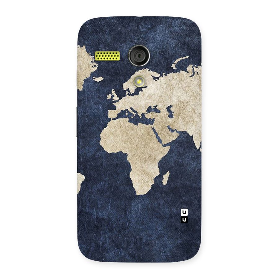 World Map Blue Gold Back Case for Moto G