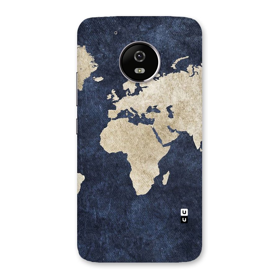 World Map Blue Gold Back Case for Moto G5