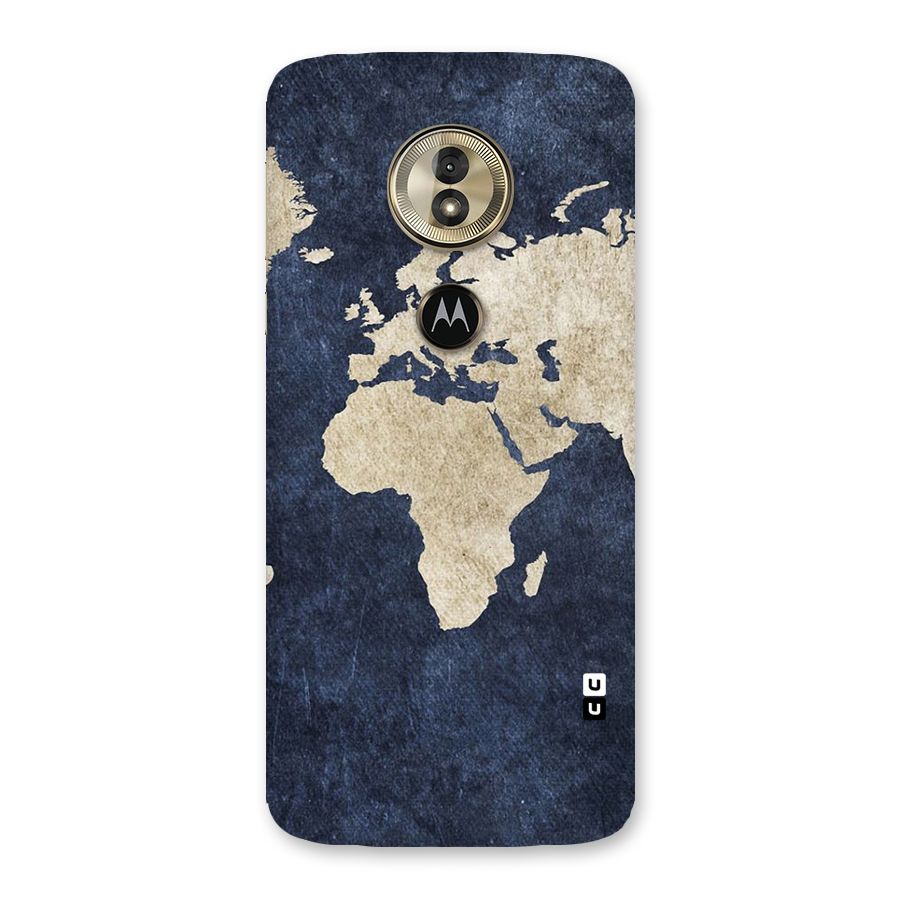 World Map Blue Gold Back Case for Moto G6 Play
