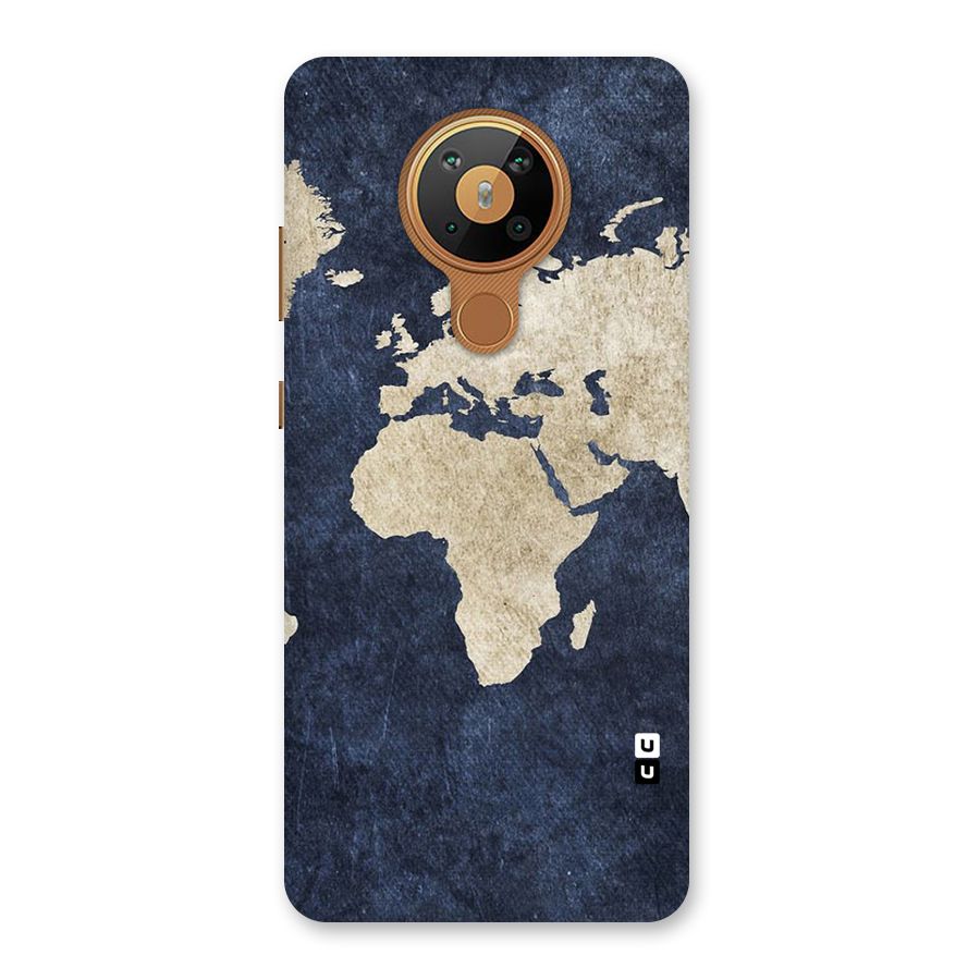 World Map Blue Gold Back Case for Nokia 5.3