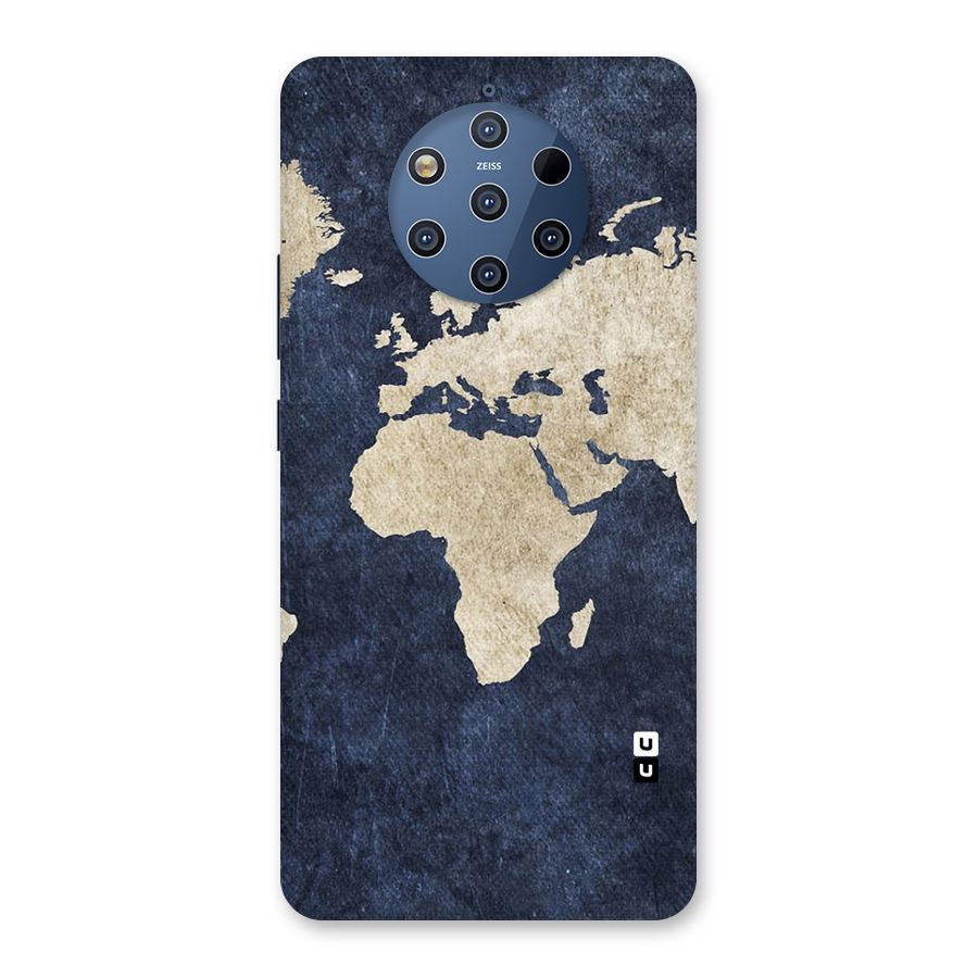 World Map Blue Gold Back Case for Nokia 9 PureView