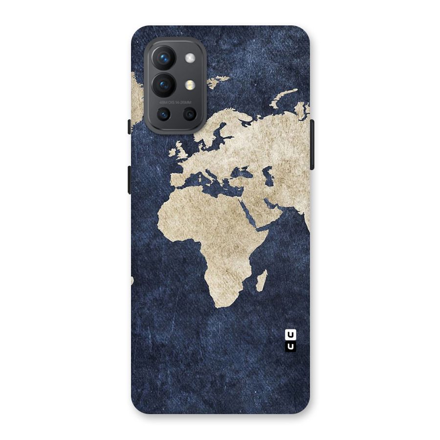 World Map Blue Gold Back Case for OnePlus 9R