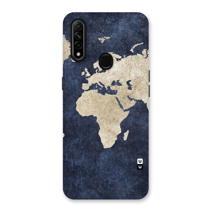 World Map Blue Gold Back Case for Oppo A31