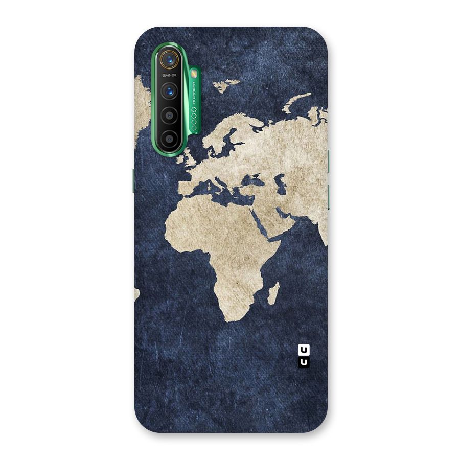 World Map Blue Gold Back Case for Realme X2