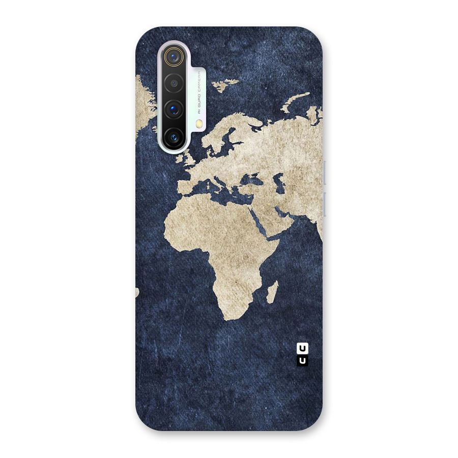 World Map Blue Gold Back Case for Realme X3 SuperZoom