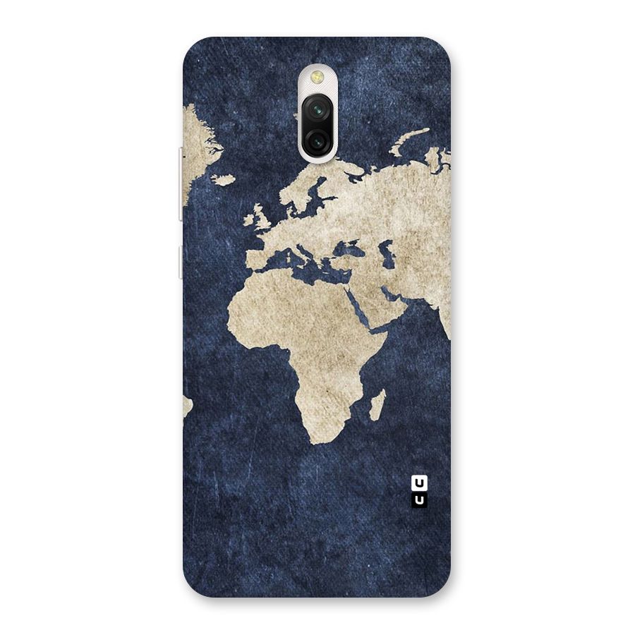 World Map Blue Gold Back Case for Redmi 8A Dual