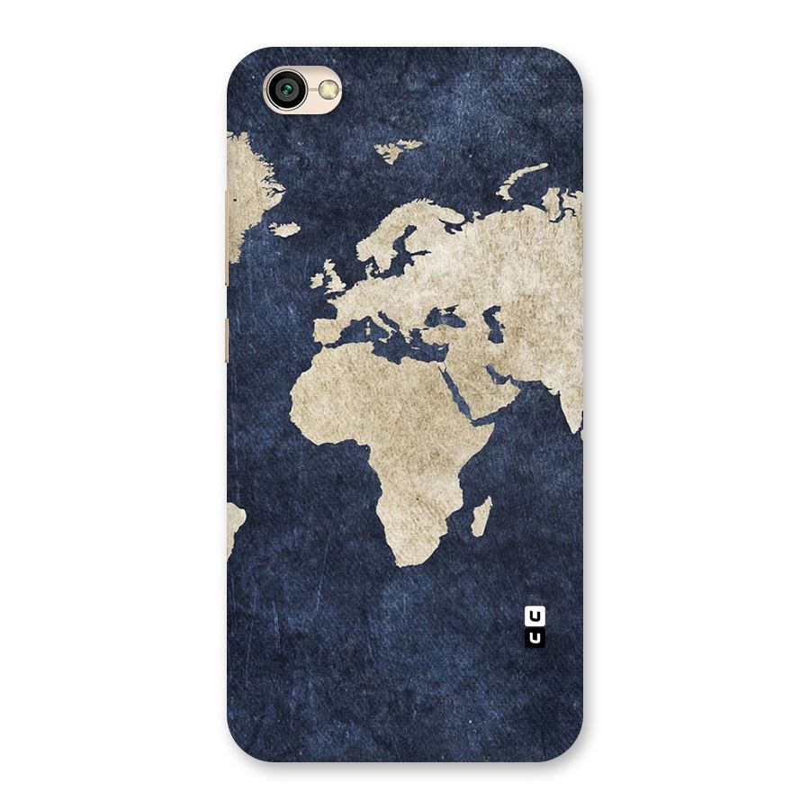 World Map Blue Gold Back Case for Redmi Y1 Lite